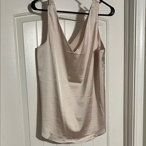 Elegant Champagne Satin Tank Top